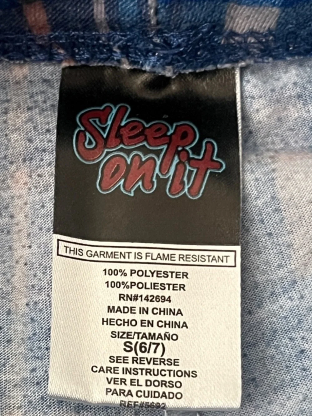 Sleep On It Boys Blue Baseball Top & Plaid Pajama Pants Set Size 6/7